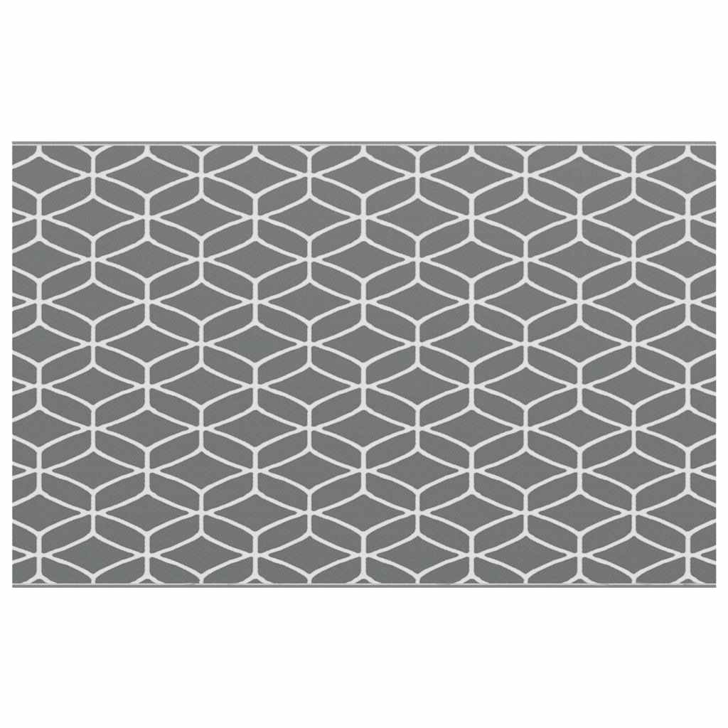 Vidaxl buitentapijt arakil grijs en wit 400 x 250 cm 50% polypropyleen