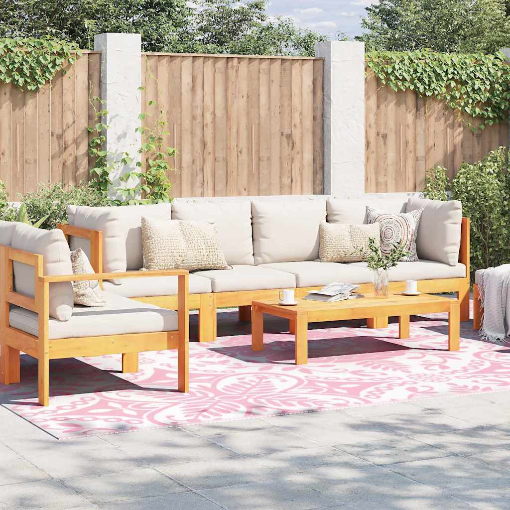 Vidaxl buitentapijt arakil roze en wit 400 × 300 cm 50% polypropyleen