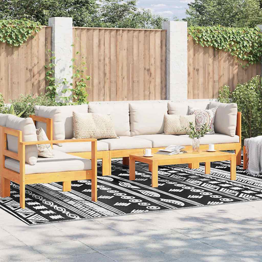 Vidaxl buitentapijt arakil zwart en wit 400 × 300 cm 50% polypropyleen