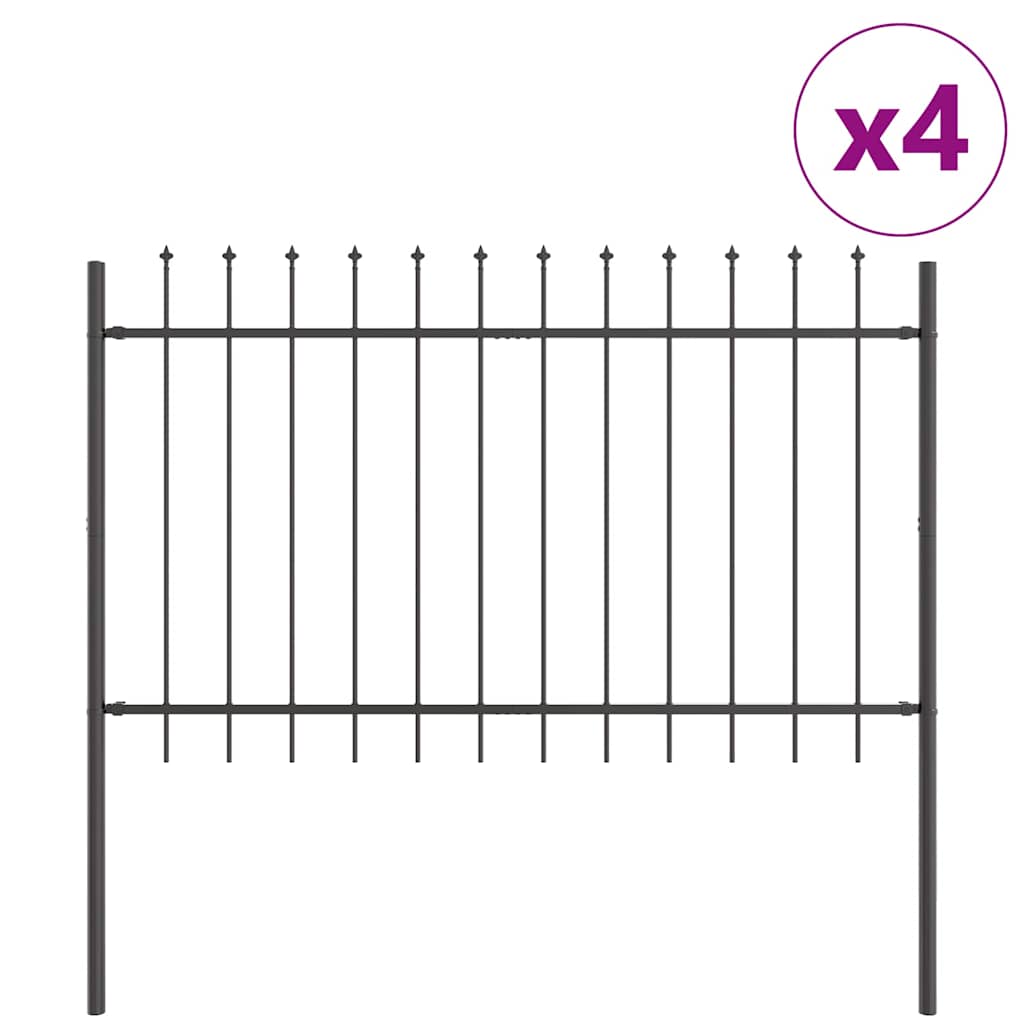 Vidaxl tuinhek 4 pcs grijs 6,8 x 1 m poedercoating staal