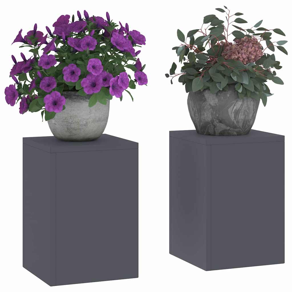 Vidaxl plantenstandaard 2 pcs antraciet 24 x 24 x 35 cm staal