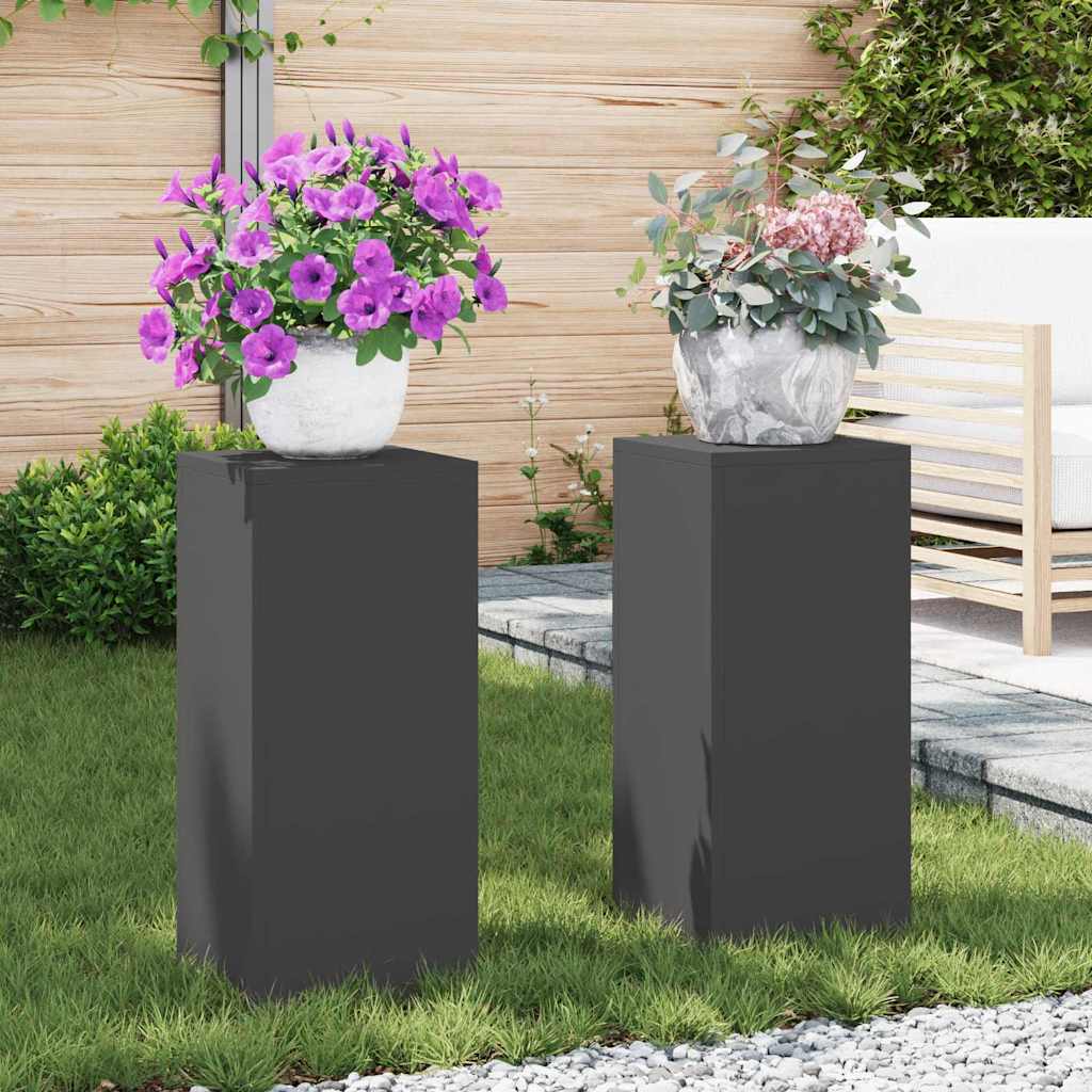 Vidaxl plantenstandaard 2 pcs zwart 24 x 24 x 55 cm staal