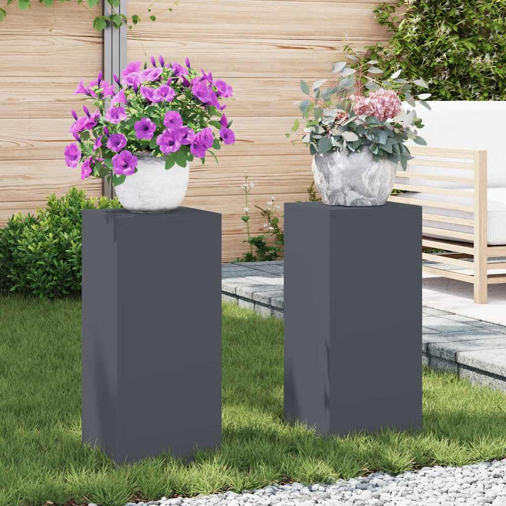 Vidaxl plantenstandaard 2 pcs antraciet 24 x 24 x 55 cm staal