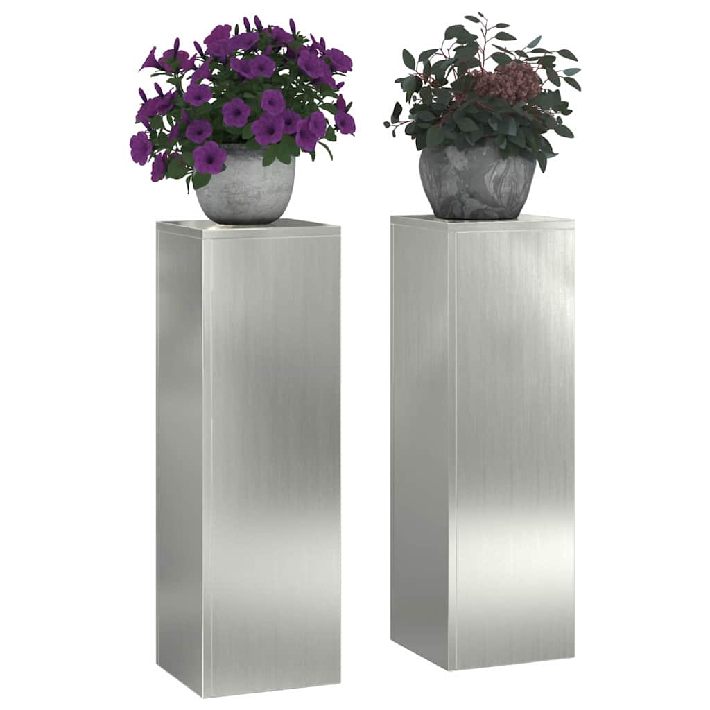Vidaxl plantenstandaard 2 pcs zilver 24 x 24 x 75 cm