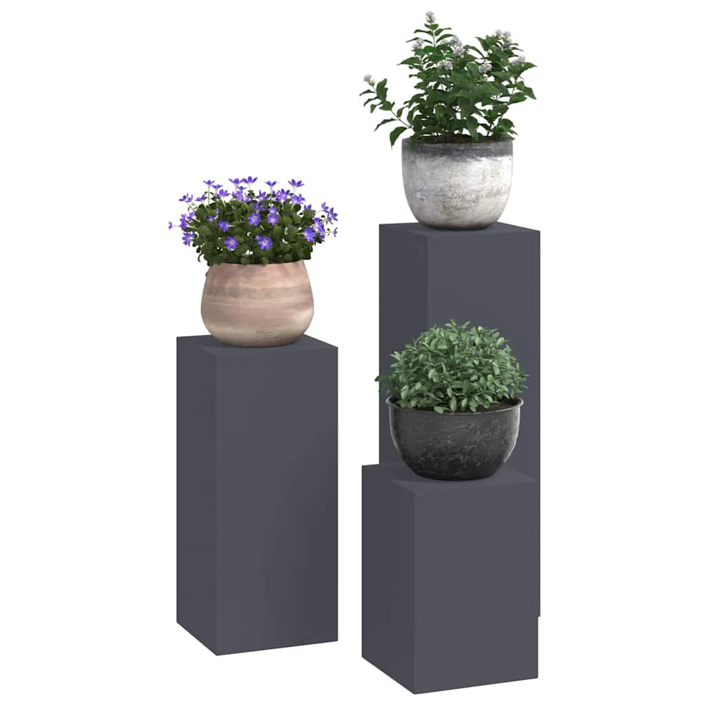Vidaxl plantenstandaard 3 pcs antraciet staal