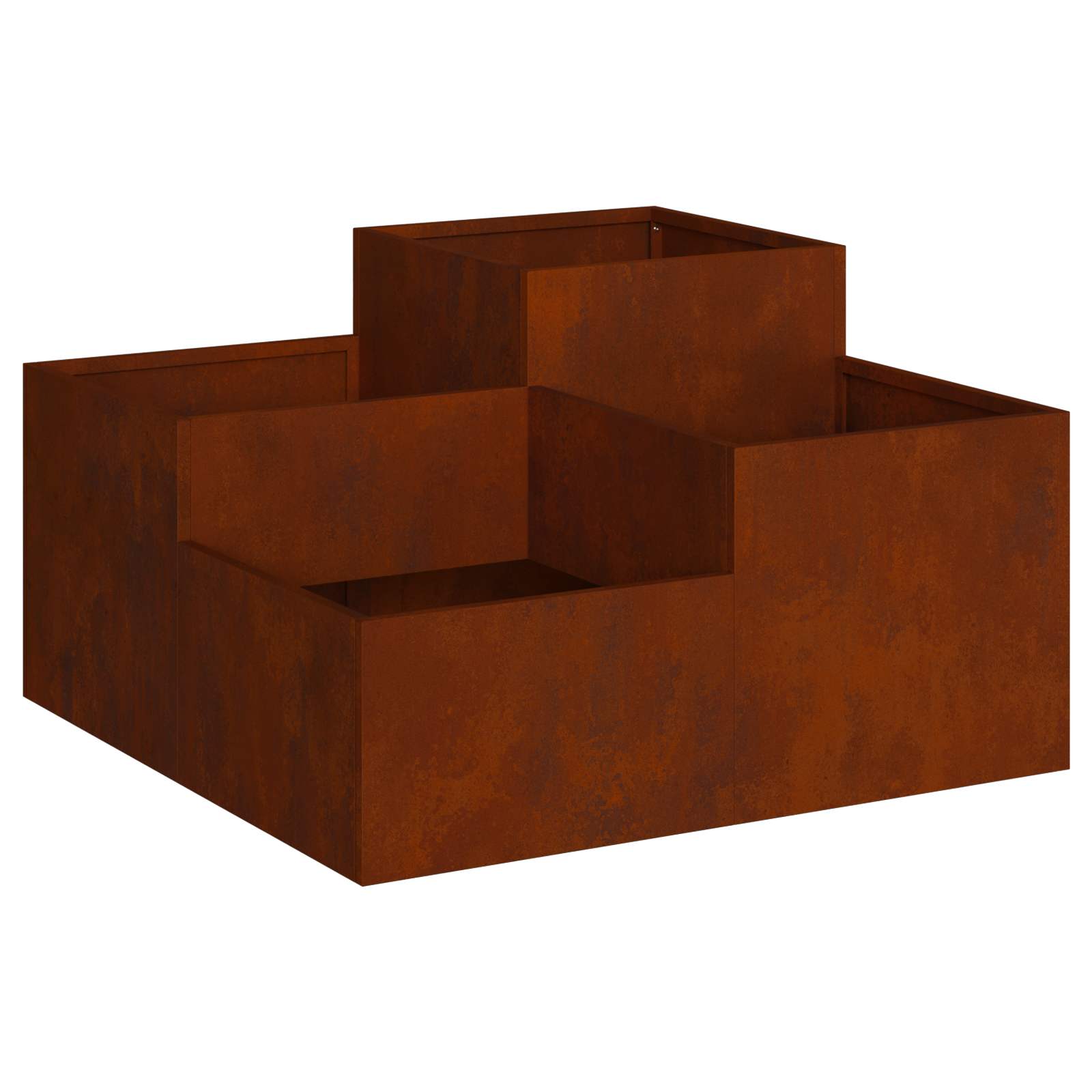 Vidaxl tuin bloempot roestig 80 x 80 x 48 cm cortenstaal