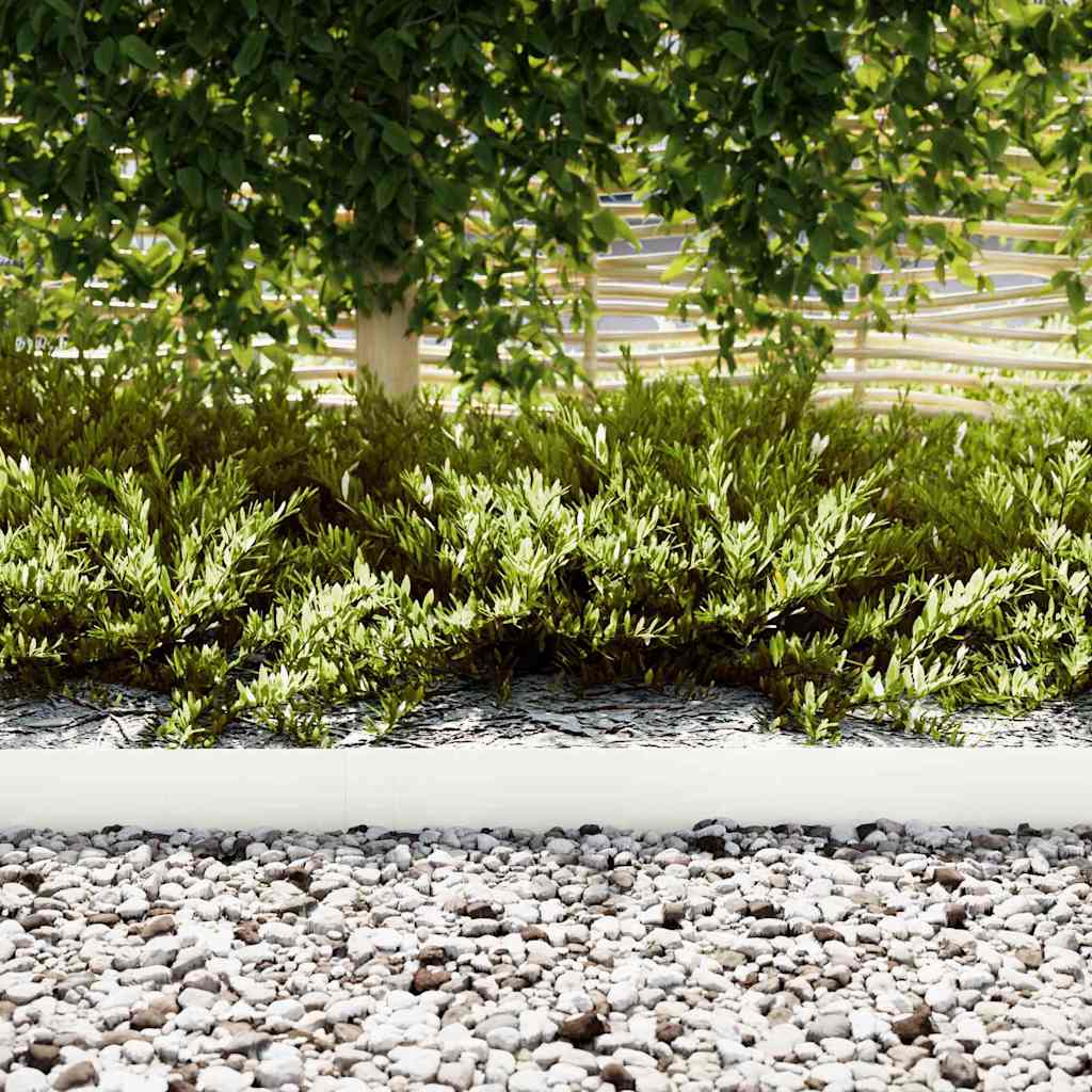 Vidaxl tuinrand 50 pcs wit 100 x 0.05 x 20 cm koudgewalst staal