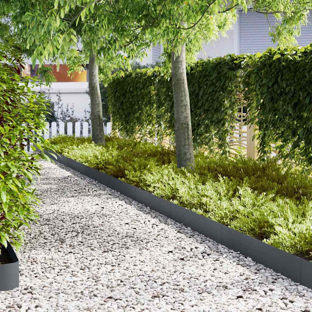 Vidaxl tuinrand 10 pcs antraciet 100 x 0.05 x 20 cm koudgewalst staal