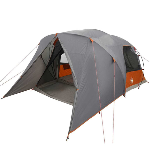 Vidaxl dome tent voor 4 personen 4-persoons grijs en oranje