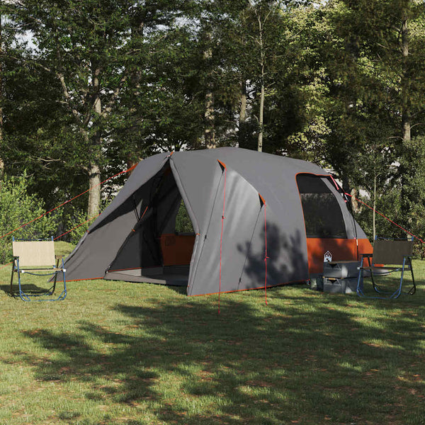 Vidaxl dome tent 6-person 6-persoons grijs en oranje