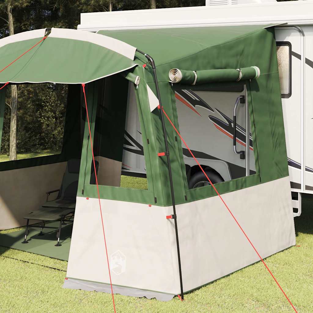 Vidaxl achterkleptent voor caravan met dak groen 352 x 250 x 240 cm