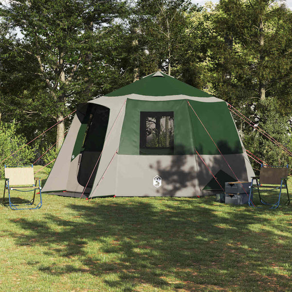 Vidaxl cabin tent 12-person 10-persoons groen en wit