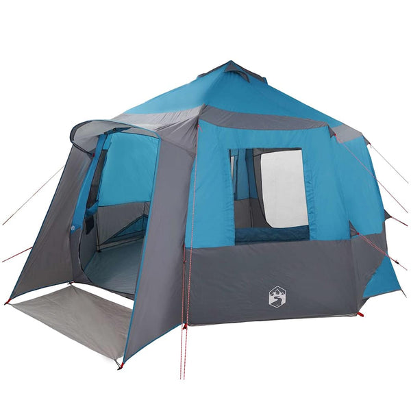 Vidaxl cabin tent 12-person 10-persoons blauw en grijs