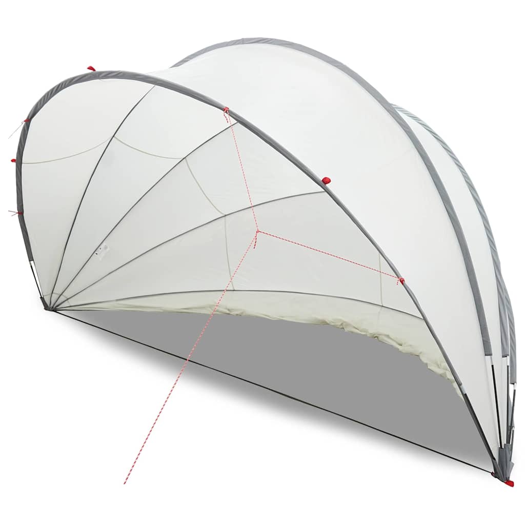 Vidaxl pooldome grijs en oranje 500 x 500 x 236 cm
