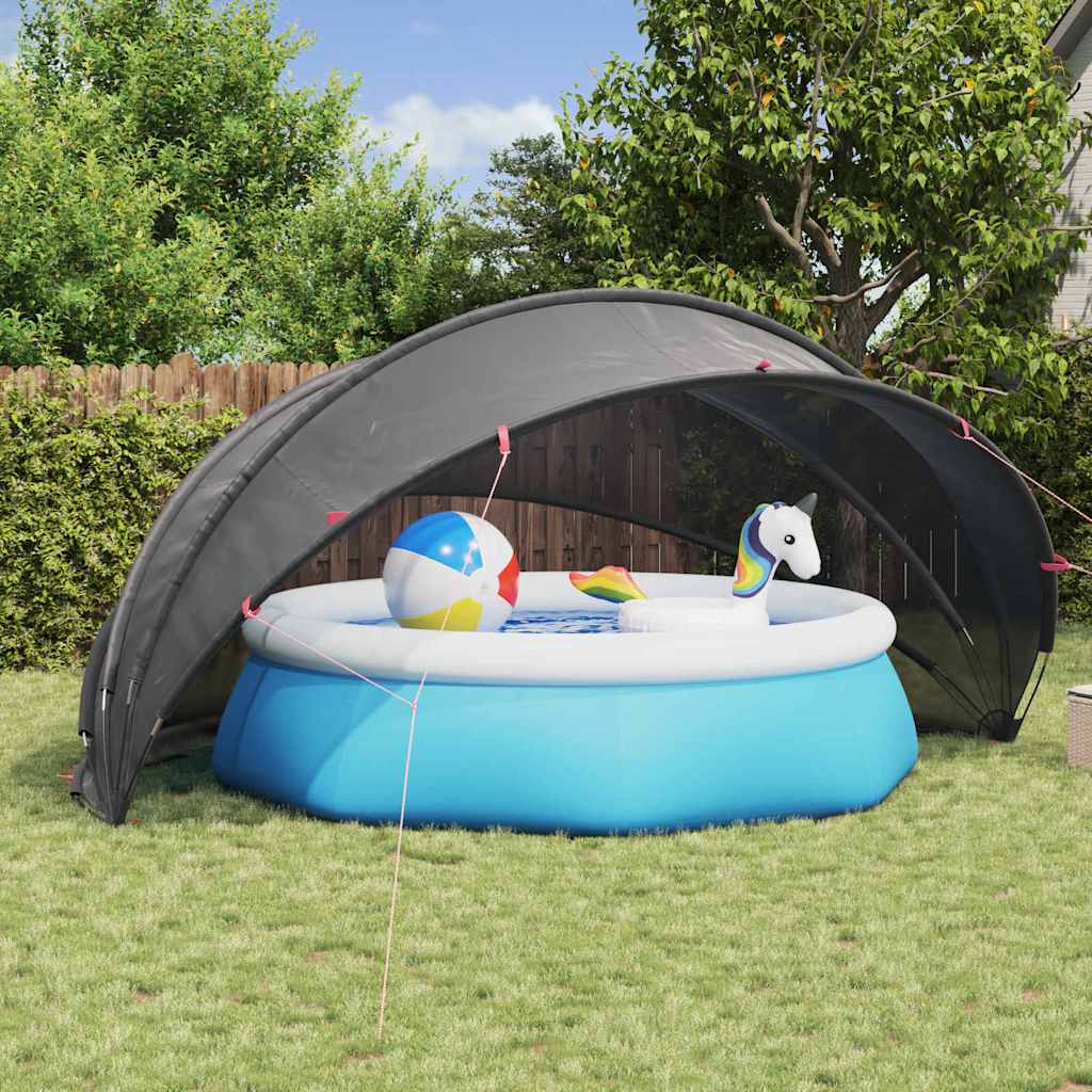 Vidaxl pooldome zwart 500 x 500 x 236 cm 185t polyester met pu-coating