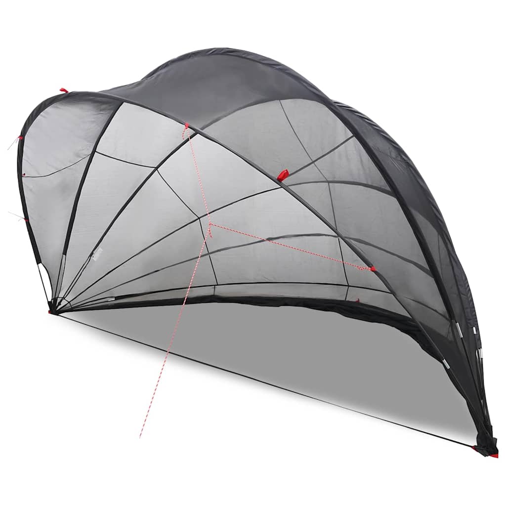 Vidaxl pooldome zwart 592 x 590 x 275 cm 185t polyester met pu-coating
