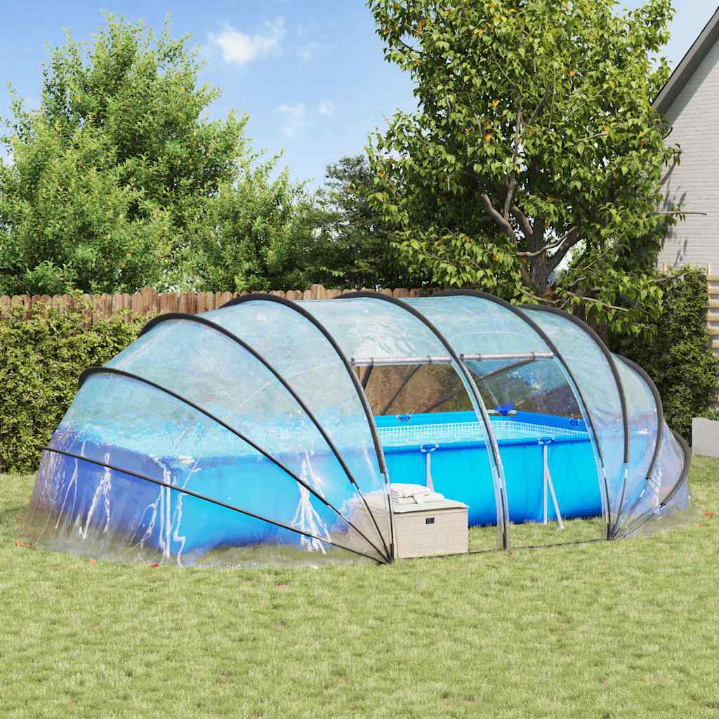 Vidaxl zwembad tent koepel doorzichtig 640 x 432 x 205 cm pvc