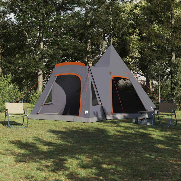 Vidaxl teepee tent 5-person 5-persoons grijs en oranje
