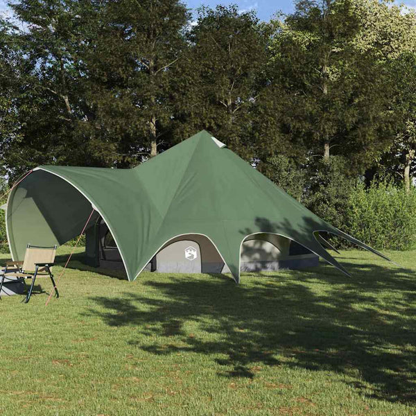 Vidaxl teepee tent 9-person 9-persoons groen en grijs