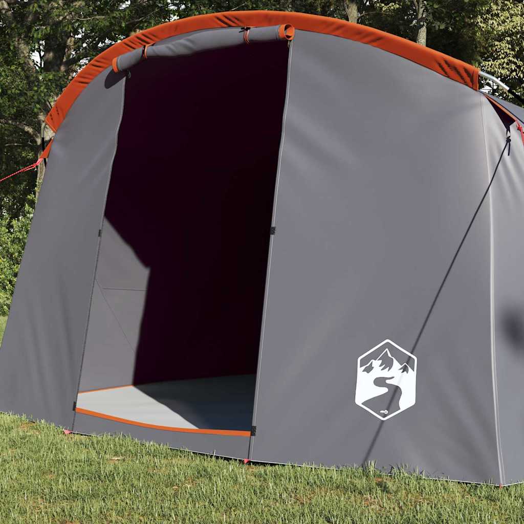 Vidaxl tunnel tent 4-person 4-persoons grijs en oranje