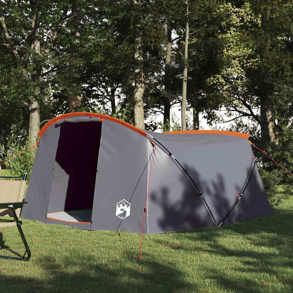 Vidaxl tunnel tent 4-person 4-persoons grijs en oranje