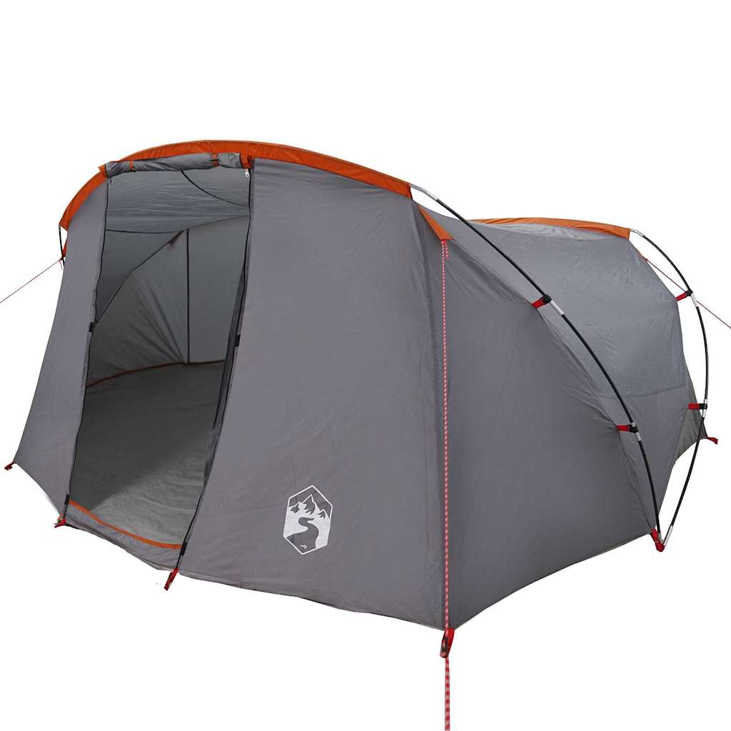 Vidaxl tunneltent met dak grijs en oranje 318 x 275 x 140 cm