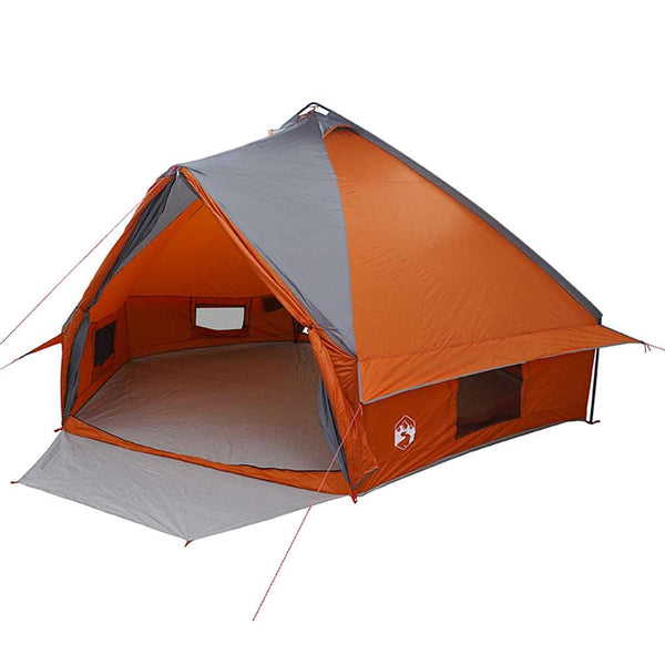 Vidaxl teepee tent voor 10 personen 10-persoons grijs en oranje