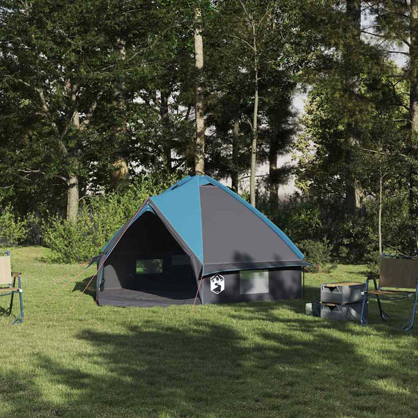 Vidaxl teepee tent voor 4 personen 4-persoons blauw en grijs
