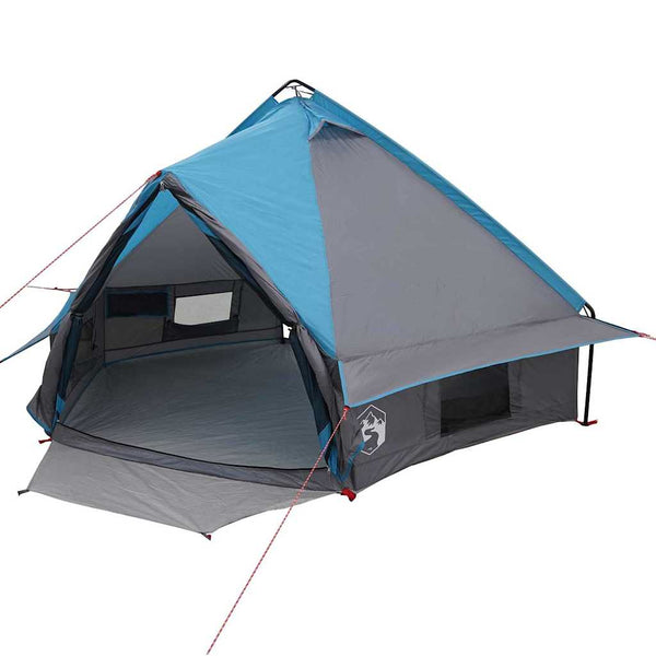 Vidaxl teepee tent voor 4 personen 4-persoons blauw en grijs