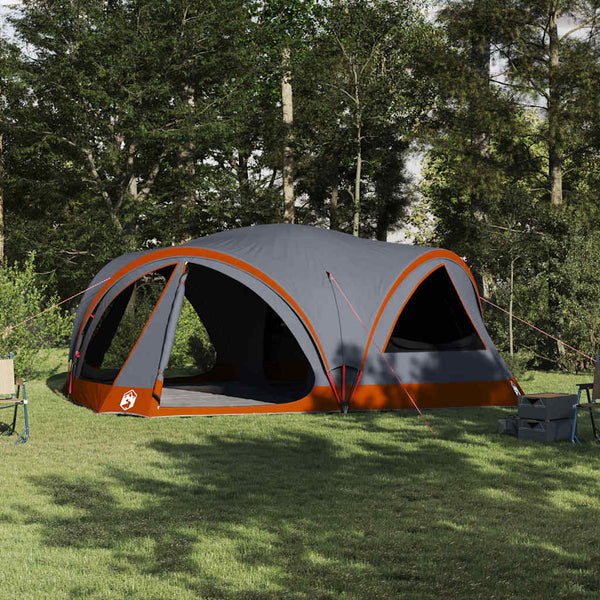 Vidaxl familietent voor 10 personen grijs en oranje 460 x 430 x 214 cm