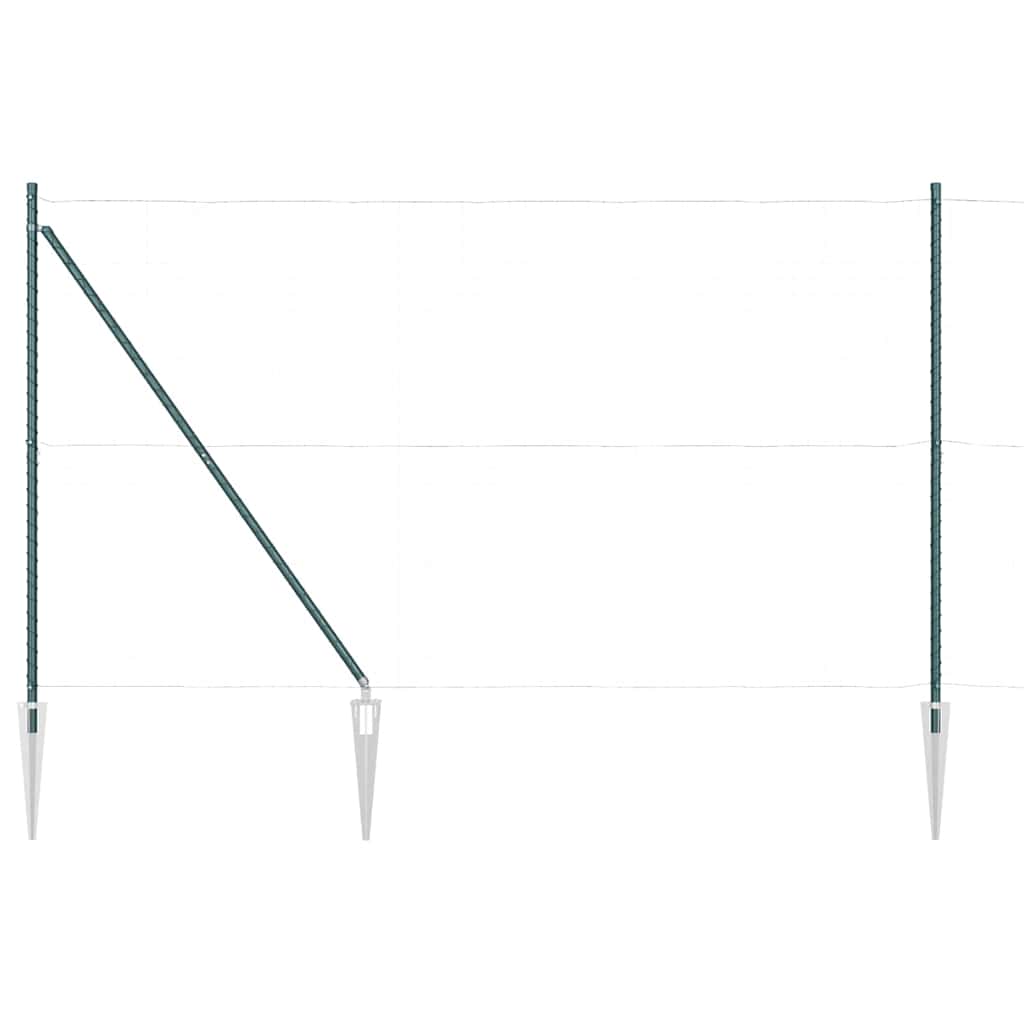 Vidaxl afrasteringspaal 13 pcs groen staal