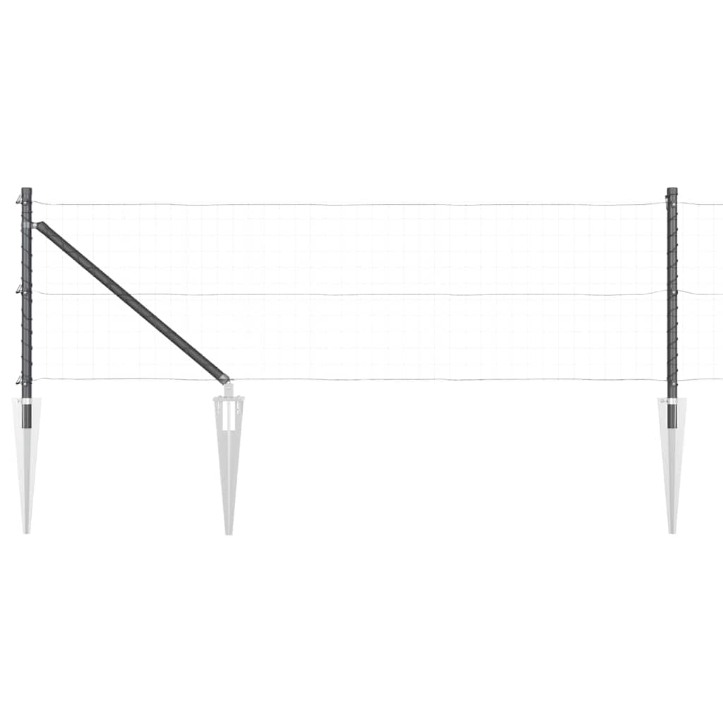 Vidaxl afrasteringspaal 7 pcs grijs staal