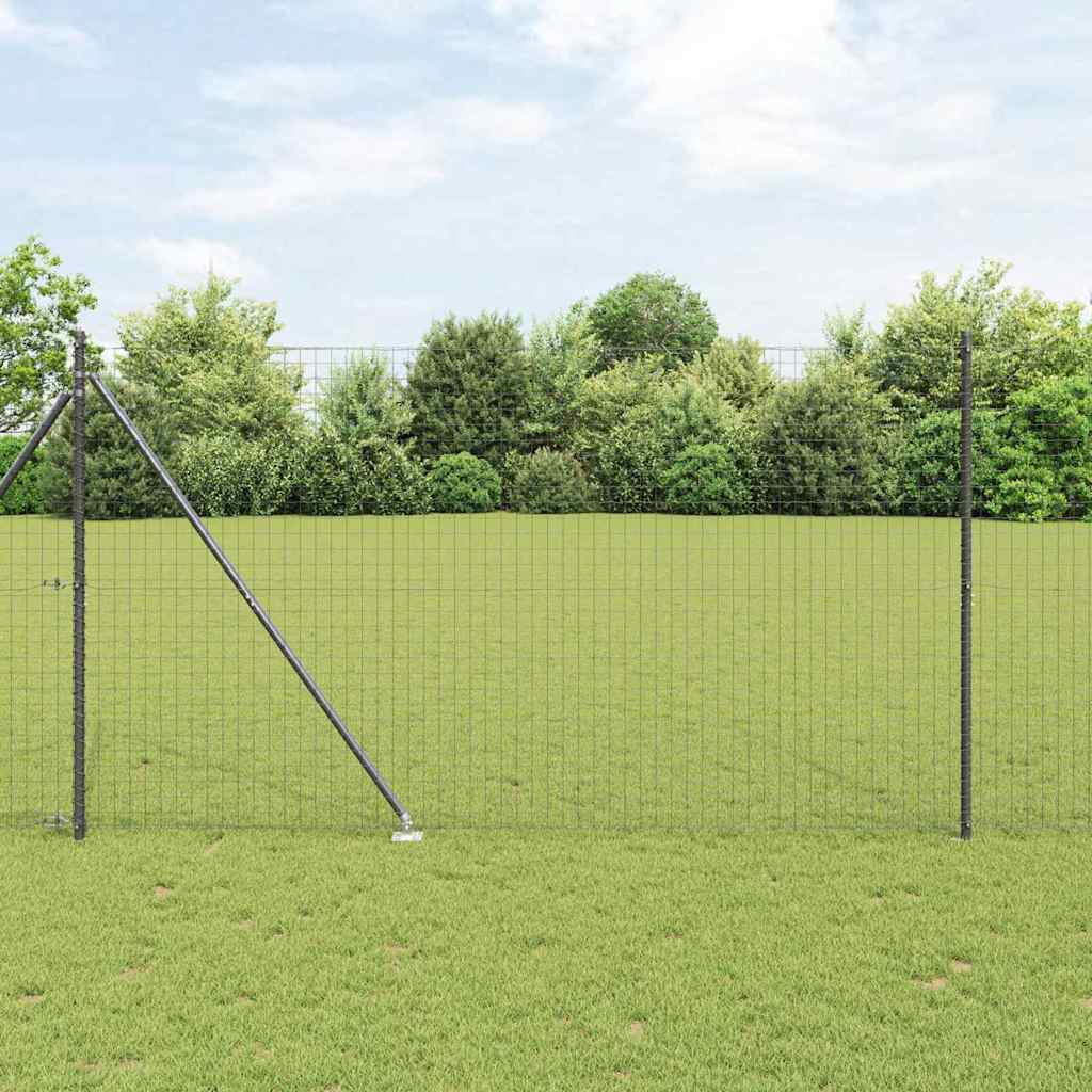 Vidaxl afrasteringspaal 7 pcs grijs staal