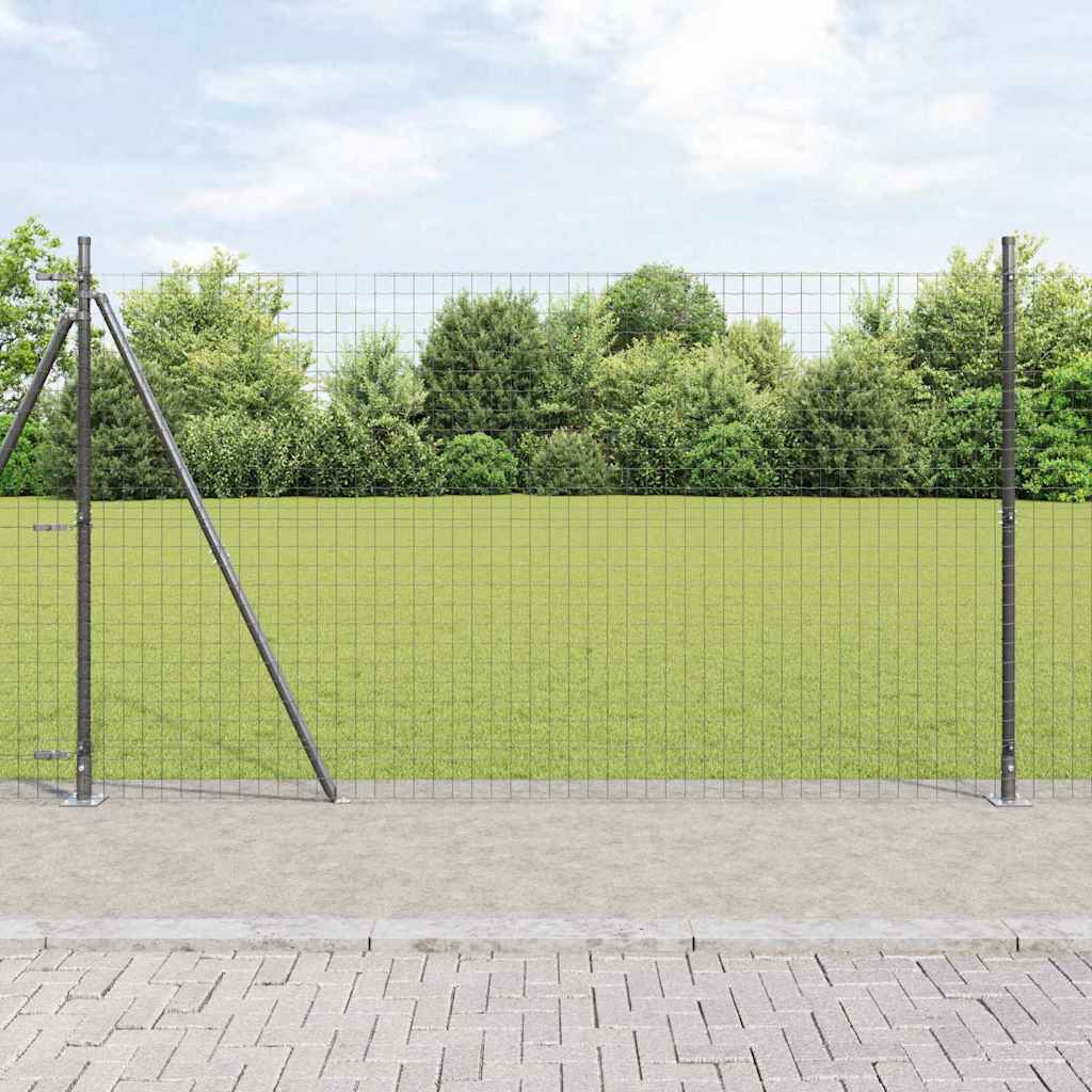 Vidaxl afrasteringspaal 13 pcs grijs staal