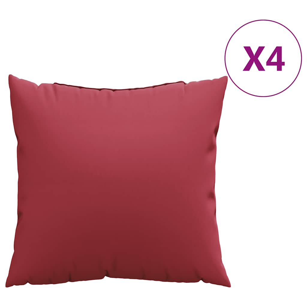 Vidaxl bankkussens 4 stuks wijnrood 50x50 cm stof