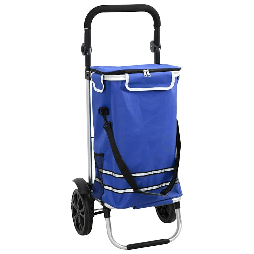 Vidaxl winkel trolley blauw 36,5 x 46,5 x 100,5 cm oxford stof