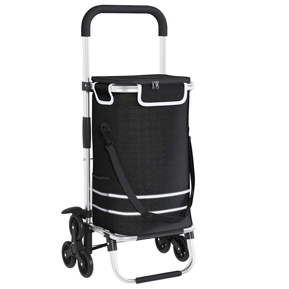 Vidaxl winkel trolley 1 zwart 47 x 39 x 100,5 cm oxford stof