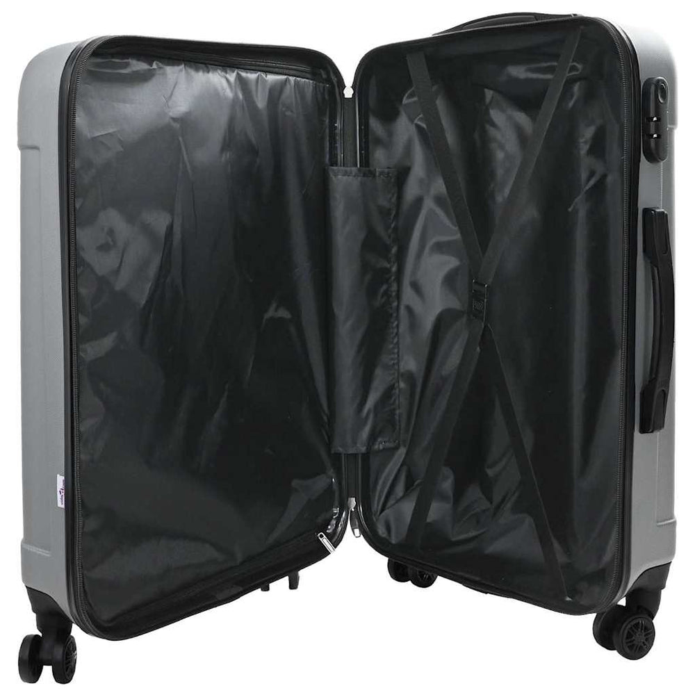 Vidaxl koffer met slot 3 st zilver 50 x 31 x 78 cm abs kunststof