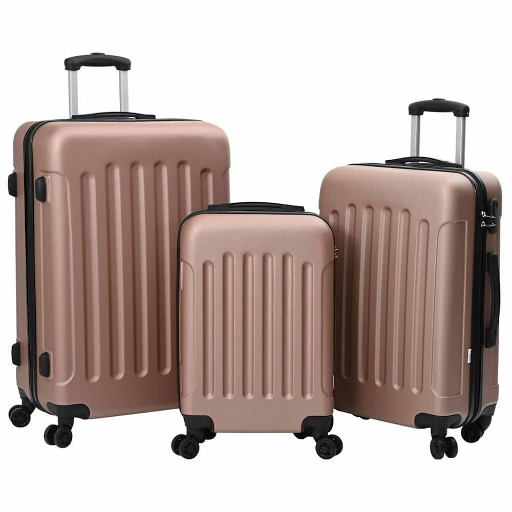 Vidaxl koffer met slot 3 st rose gold 50 x 31 x 78 cm abs kunststof