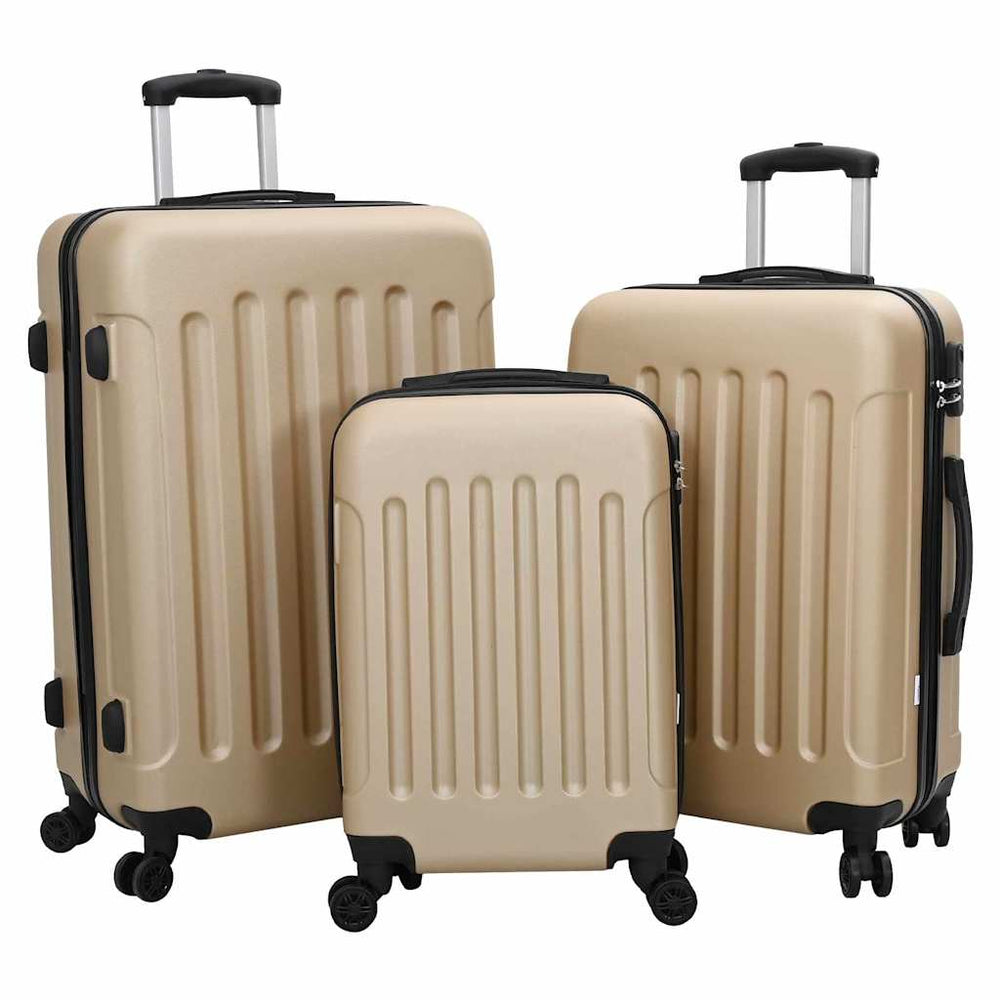 Vidaxl koffer met slot 3 st champagne 50 x 31 x 78 cm abs kunststof