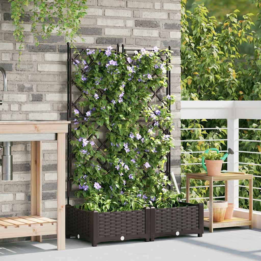 Vidaxl tuin bloempot 2 pcs bruin 80 x 40 x 125,5 cm staal