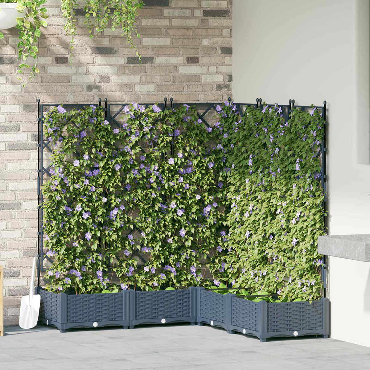 Vidaxl plantenbak 5 st grijs 120 x 120 x 125,5 cm pp
