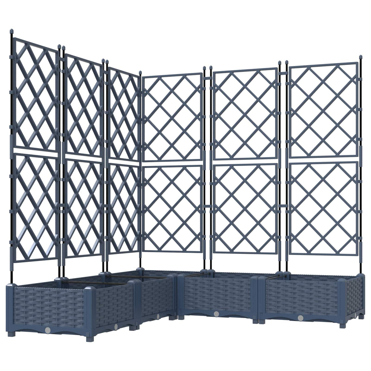 Vidaxl plantenbak 5 st grijs 120 x 120 x 125,5 cm pp