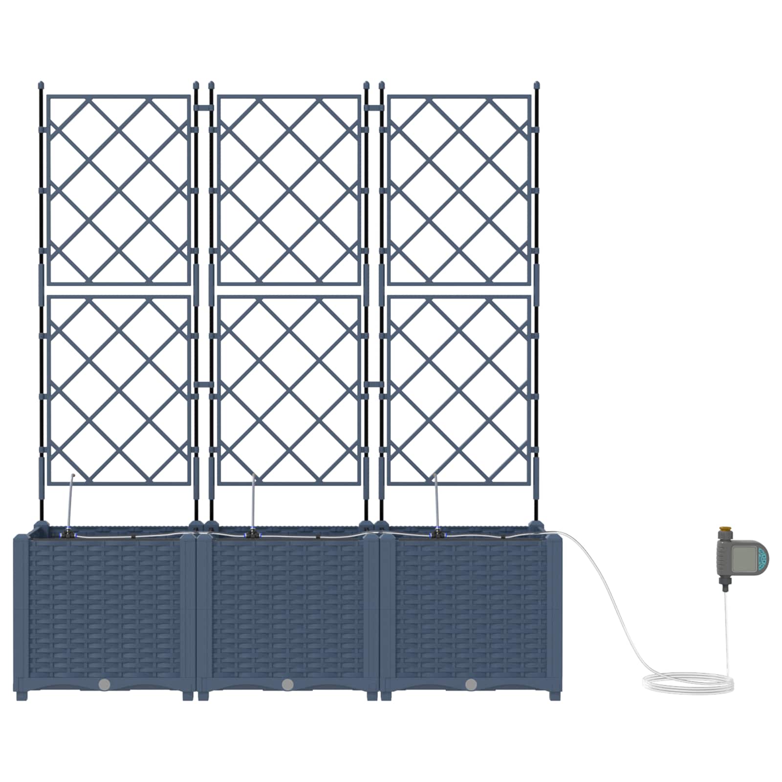 Vidaxl tuin bloempot 5 pcs grijs 120 x 120 x 125,5 cm staal