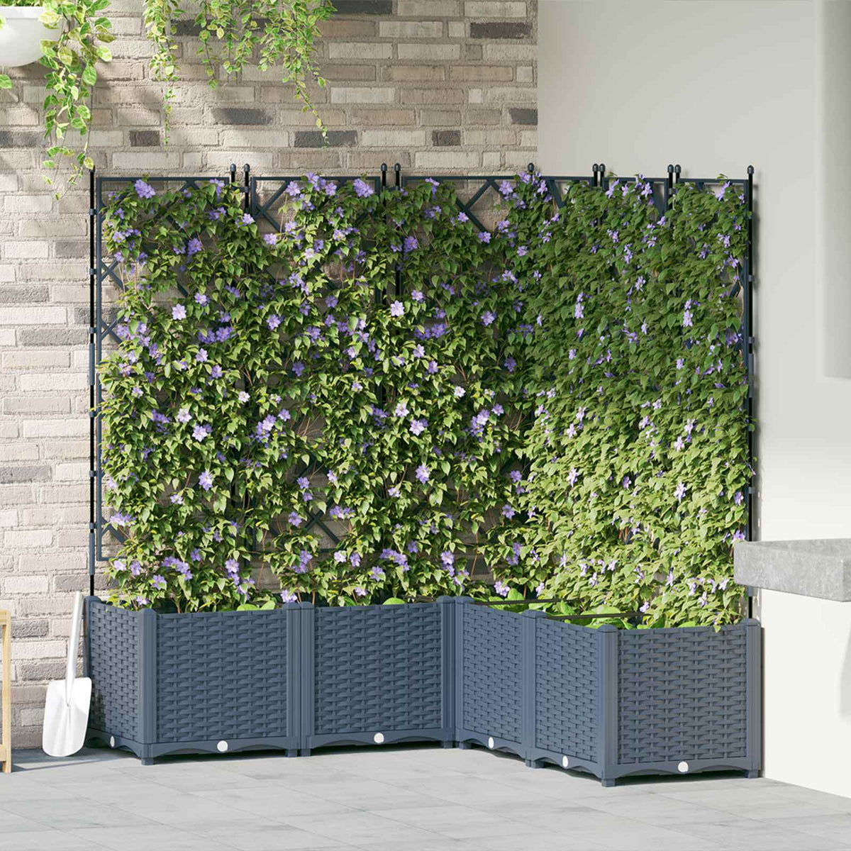 Vidaxl plantenbak 5 st grijs 120 x 120 x 143 cm pp