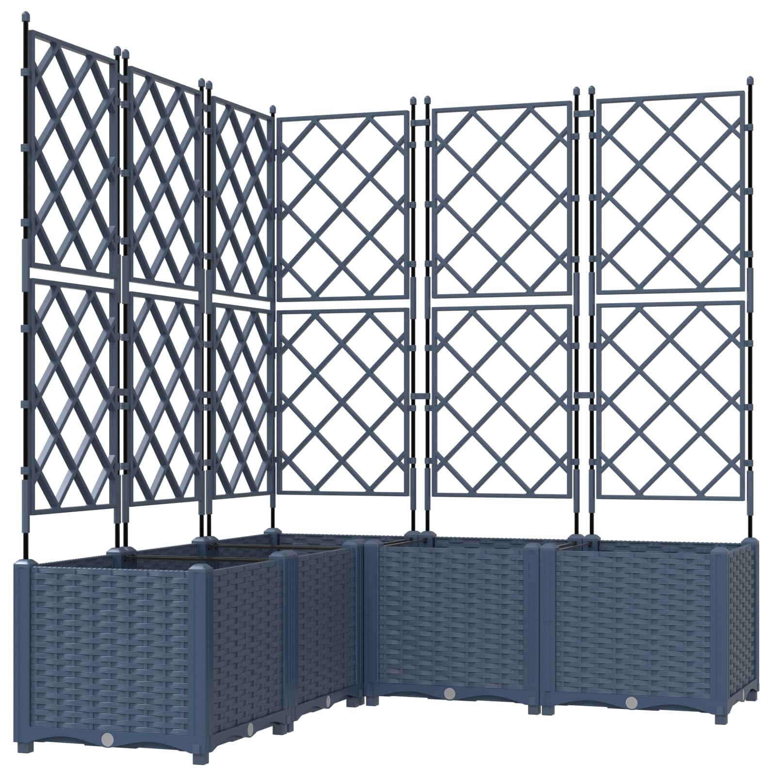 Vidaxl plantenbak 5 st grijs 120 x 120 x 143 cm pp