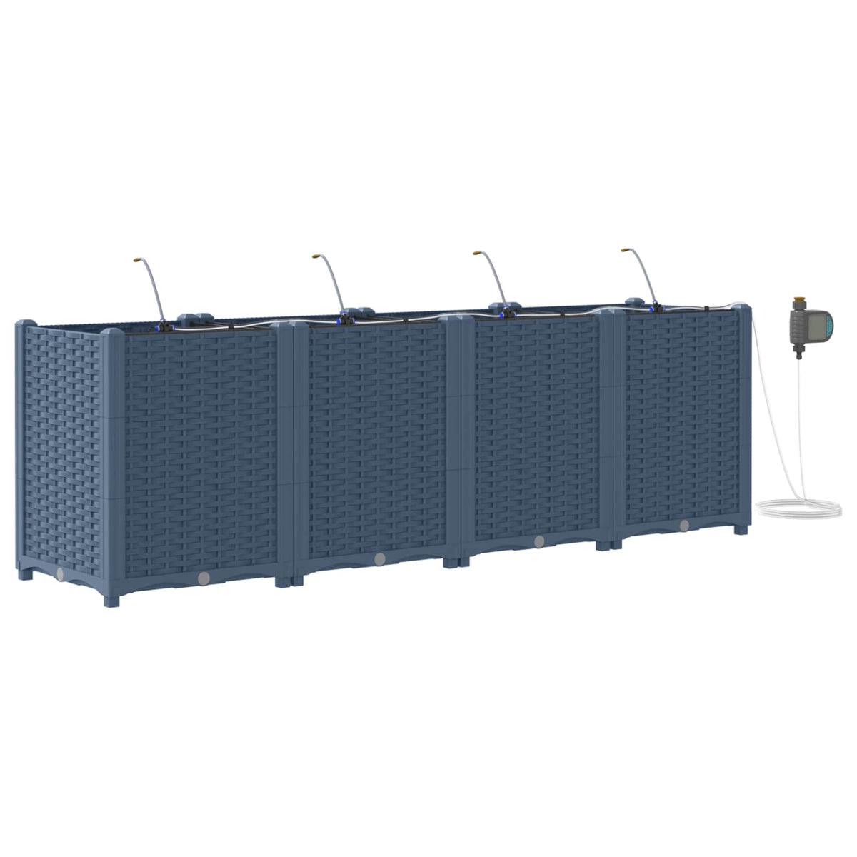 Vidaxl plantenbak 4 st grijs 160 x 40 x 52 cm pp
