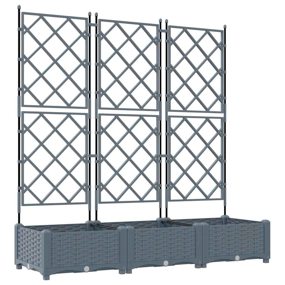 Vidaxl tuin bloempot 3 pcs licht grijs 120 x 40 x 125,5 cm staal