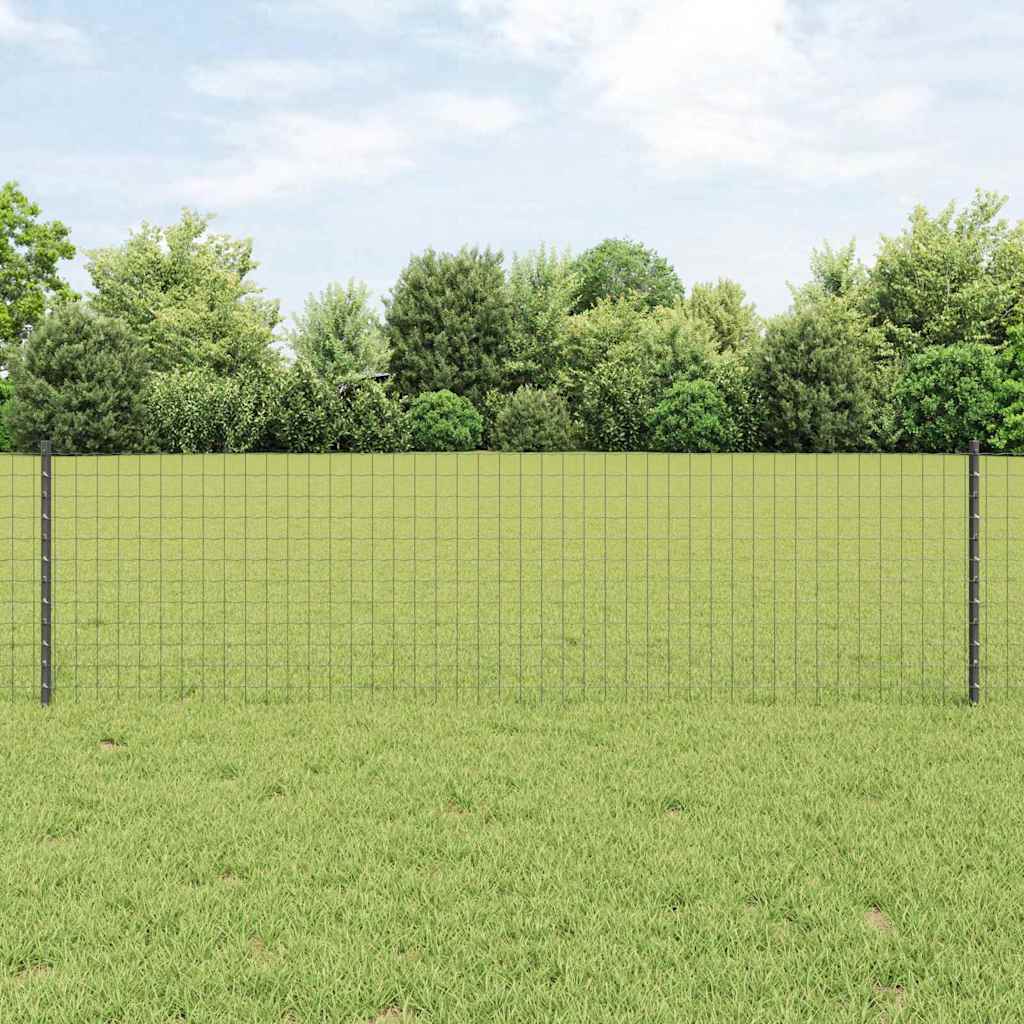 Vidaxl afrasteringspaal 11 pcs grijs 60 cm staal