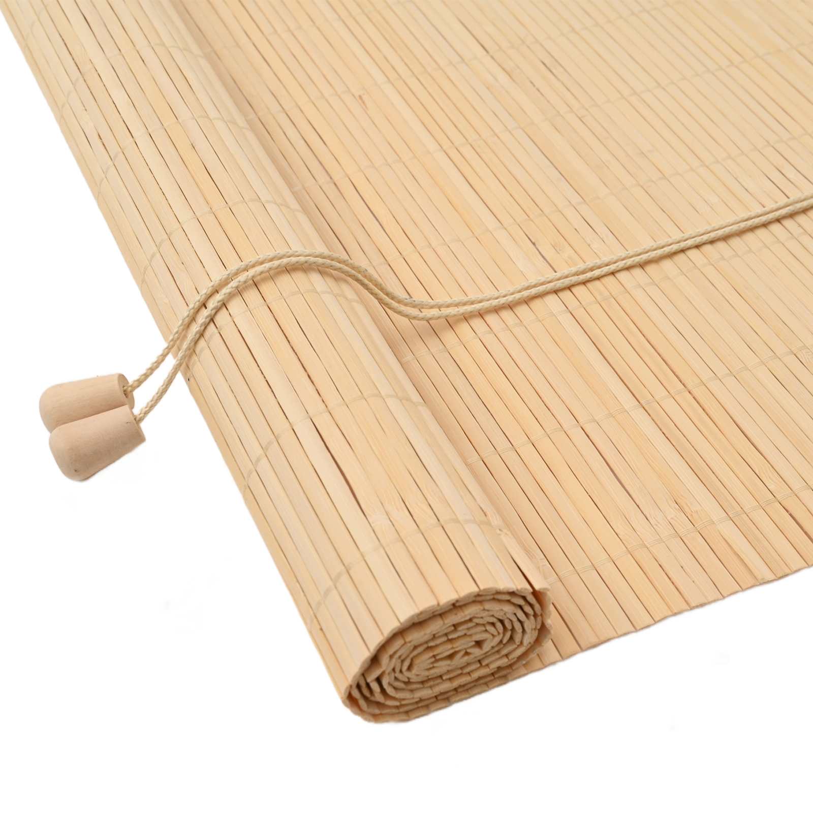 Vidaxl rolgordijn met gordijnen natuur 150 x 220 cm bamboe